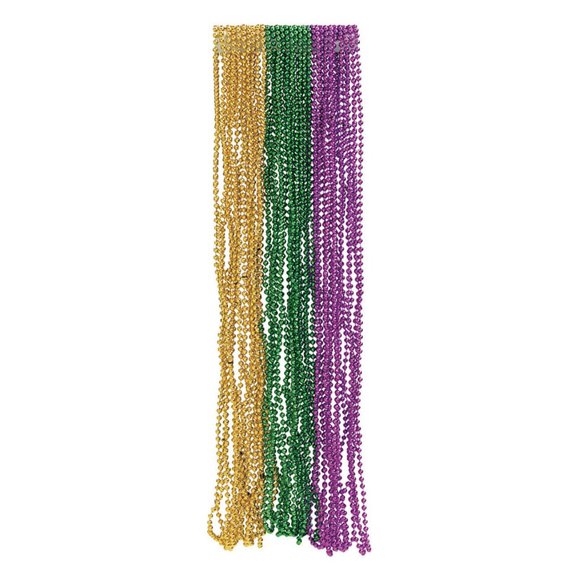 Oriental Trading Company Jewelry Metallic Mardi Gras Beads 44 Count